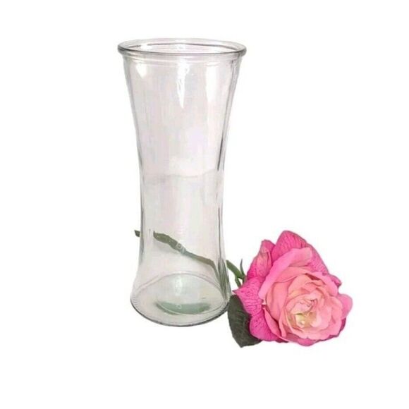 Napco Crystal Clear Glass Vase Gathering Vase 9 3/4" - Picture 1 of 12